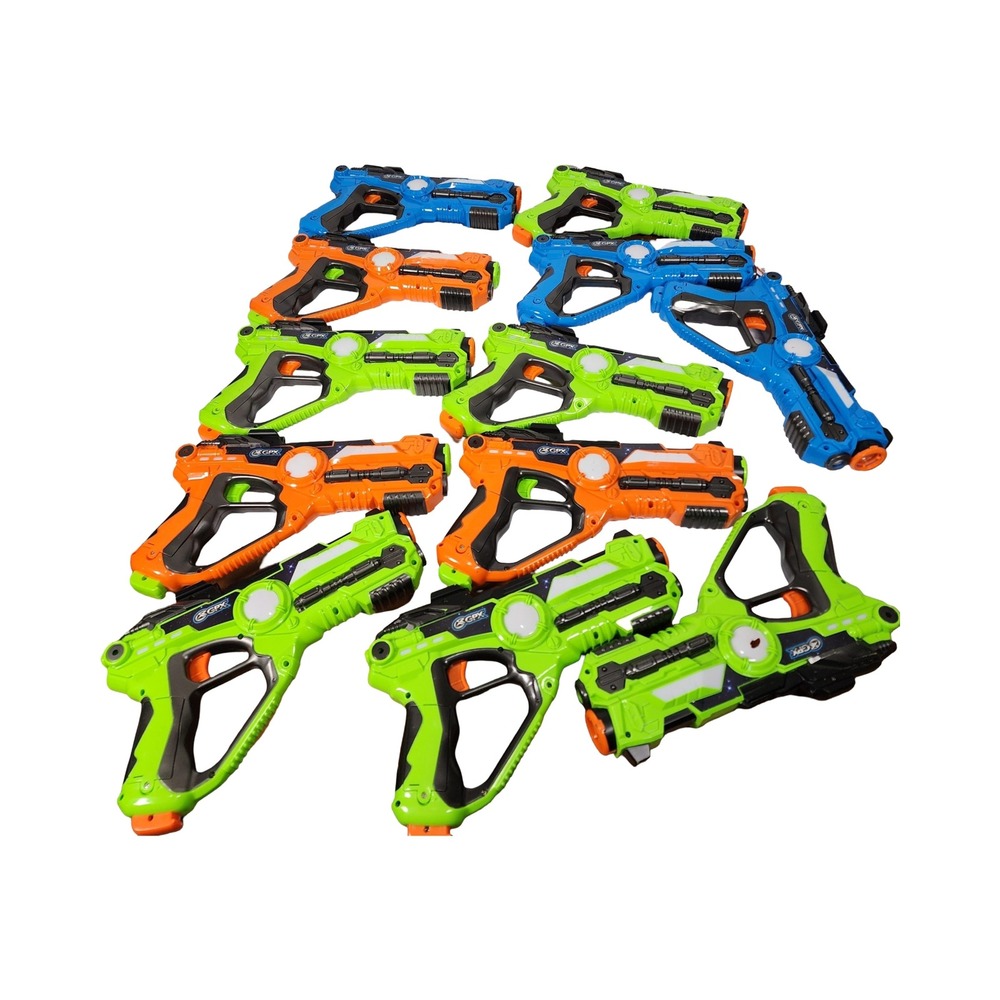 GPX Laser Tag Blasters Blue Green Orange Toy Guns Set‎ 12 Pack Lot